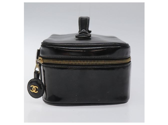 CHANEL Vanity Pouch Smalto Nero Oro CC Auth BD285 D'oro - vista 4