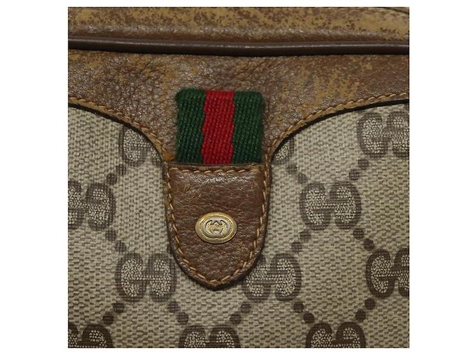 GUCCI GG Supreme Web Sherry Line Bolsa de Ombro PVC Bege 89 02 066 Auth EC117 - vista 14