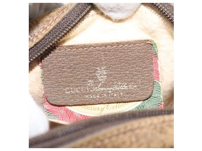 GUCCI GG Supreme Web Sherry Line Bolsa de Ombro PVC Bege 89 02 066 Auth EC117 - vista 17