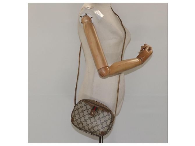 GUCCI GG Supreme Web Sherry Line Bolsa de Ombro PVC Bege 89 02 066 Auth EC117 - vista 22