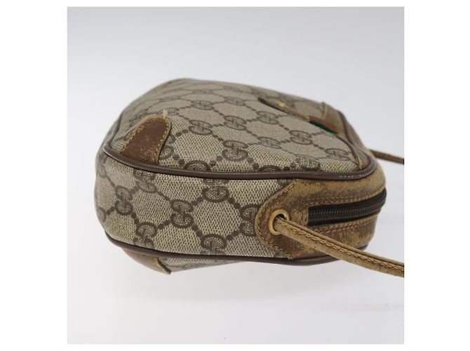 GUCCI GG Supreme Web Sherry Line Bolsa de Ombro PVC Bege 89 02 066 Auth EC117 - vista 4