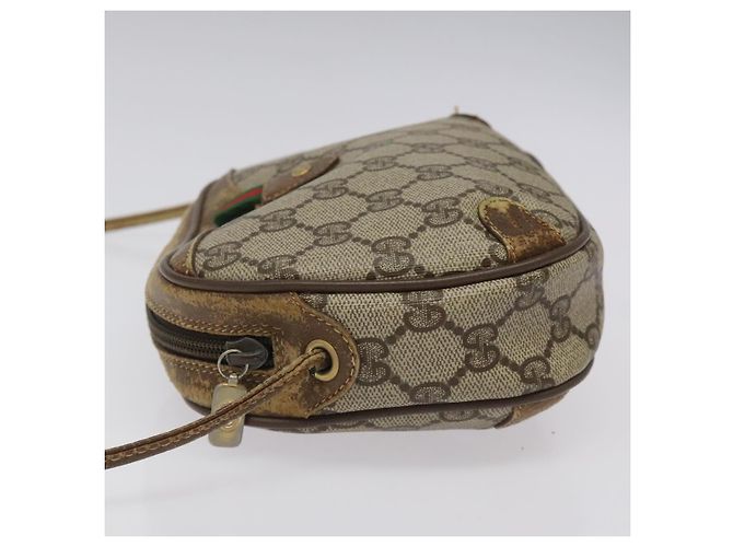 GUCCI GG Supreme Web Sherry Line Bolsa de Ombro PVC Bege 89 02 066 Auth EC117 - vista 5