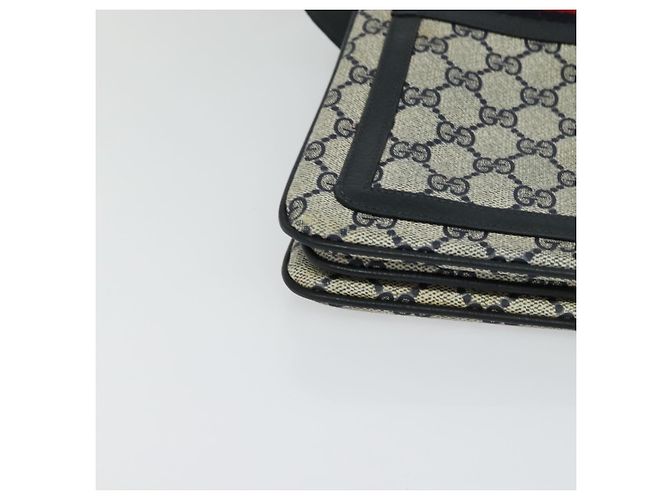 GUCCI GG Supreme Sherry Line Borsa a Spalla PVC Blu Navy Rosso 41 02 090 Auth bs22750 - vista 10