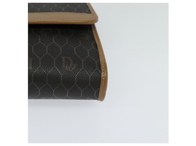 Borsa a spalla in tela a nido d'ape Christian Dior con catena in PVC nero e oro Auth EC097 - vista 11