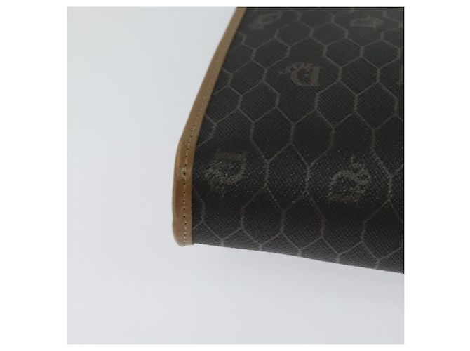 Borsa a spalla in tela a nido d'ape Christian Dior con catena in PVC nero e oro Auth EC097 - vista 12