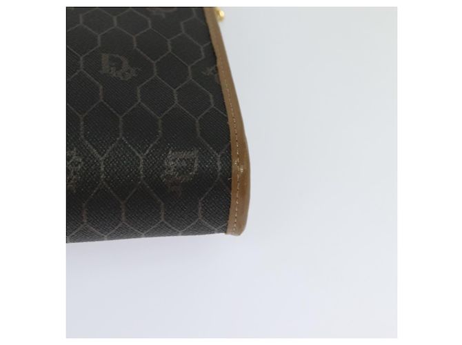 Borsa a spalla in tela a nido d'ape Christian Dior con catena in PVC nero e oro Auth EC097 - vista 13