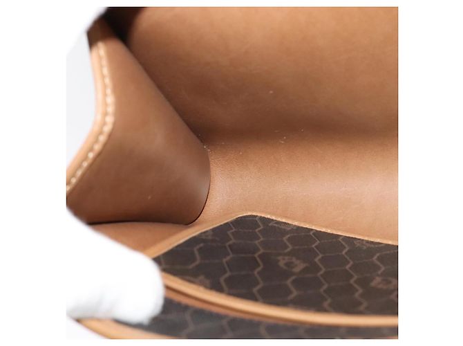 Borsa a spalla in tela a nido d'ape Christian Dior con catena in PVC nero e oro Auth EC097 - vista 19