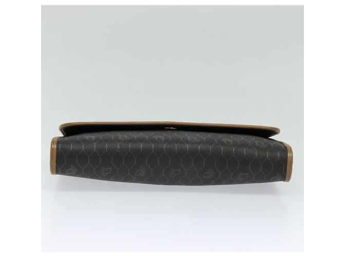 Borsa a spalla in tela a nido d'ape Christian Dior con catena in PVC nero e oro Auth EC097 - vista 9