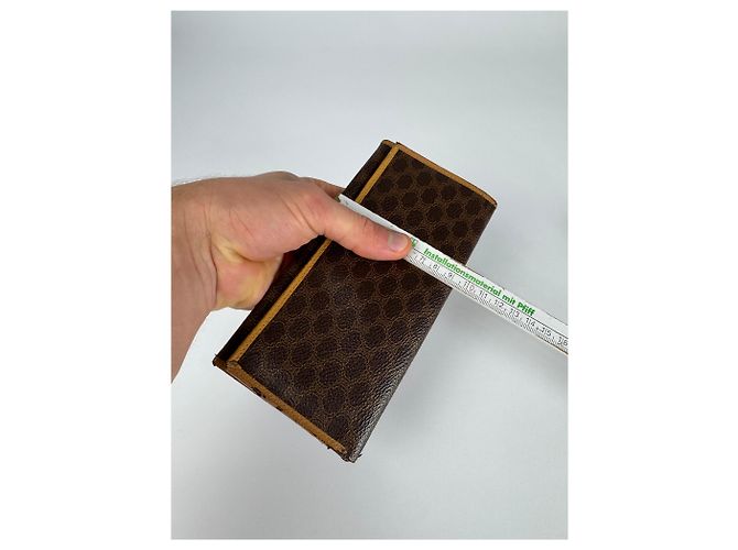 Céline Vintage Celine Paris Leather Monogram ID Holder Brown - view 10
