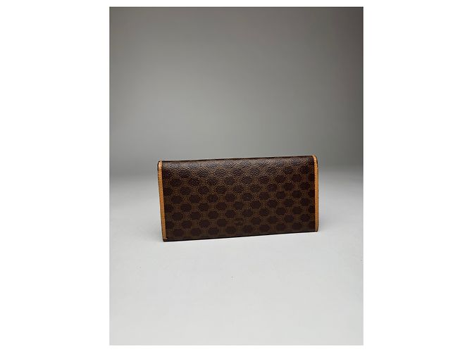 Céline Vintage Celine Paris Leather Monogram ID Holder Brown - view 2