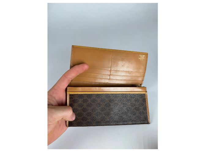 Céline Vintage Celine Paris Leather Monogram ID Holder Brown - view 3