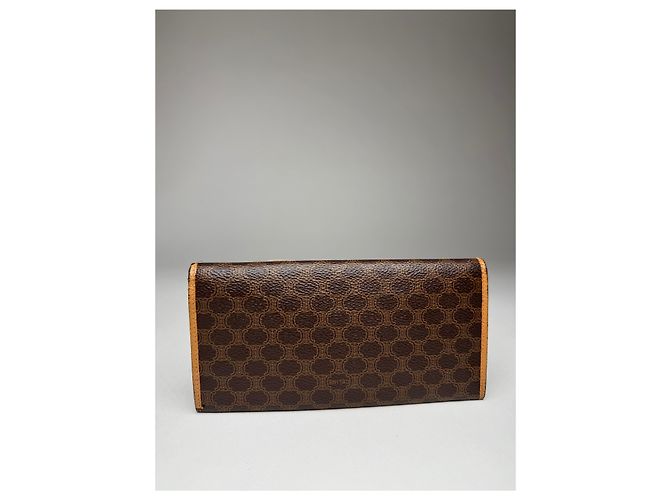 Céline Vintage Celine Paris Leather Monogram ID Holder Brown - view 5