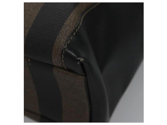 Pequin FENDI Pecan Canvas Tote Bag Braun Schwarz Auth BD578 - Ansicht 11