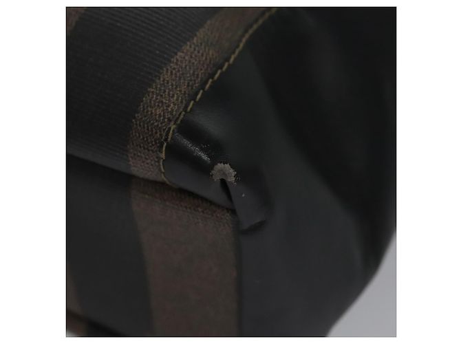 Pequin FENDI Pecan Canvas Tote Bag Braun Schwarz Auth BD578 - Ansicht 13