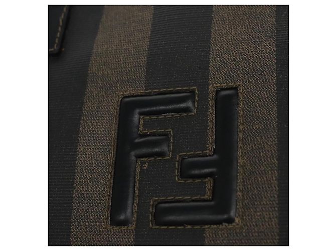 Pequin FENDI Pecan Canvas Tote Bag Braun Schwarz Auth BD578 - Ansicht 14