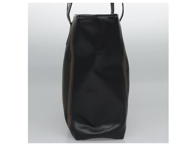 Pequin FENDI Pecan Canvas Tote Bag Braun Schwarz Auth BD578 - Ansicht 5