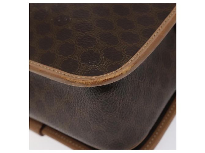Céline Borsa a spalla in tela Macadam CELINE in pelle PVC marrone oro Auth BD184 D'oro - vista 12