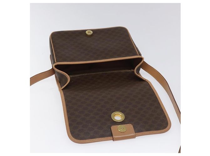 Céline Borsa a spalla in tela Macadam CELINE in pelle PVC marrone oro Auth BD184 D'oro - vista 15