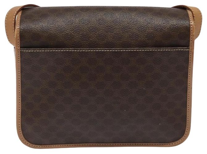 Céline Borsa a spalla in tela Macadam CELINE in pelle PVC marrone oro Auth BD184 D'oro - vista 3