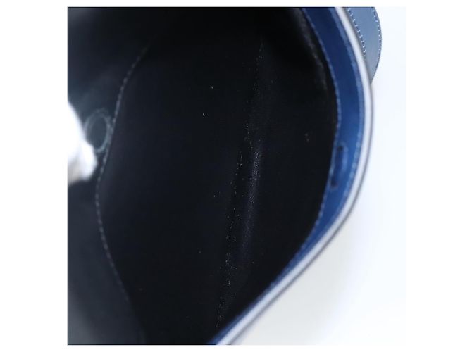 Borsa a spalla PRADA in pelle nera e blu Auth am7706 Nero - vista 23