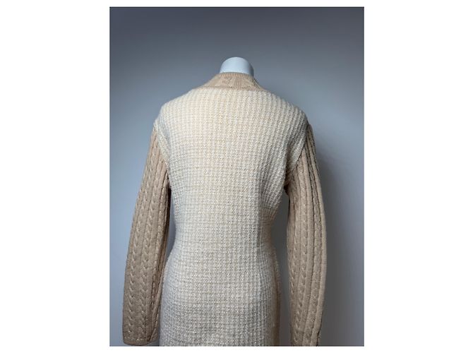 Vintage Courreges Paris Wool Dress 38/M Beige Brown - view 11