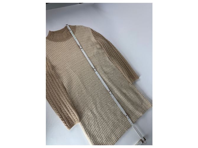 Vintage Courreges Paris Wool Dress 38/M Beige Brown - view 12