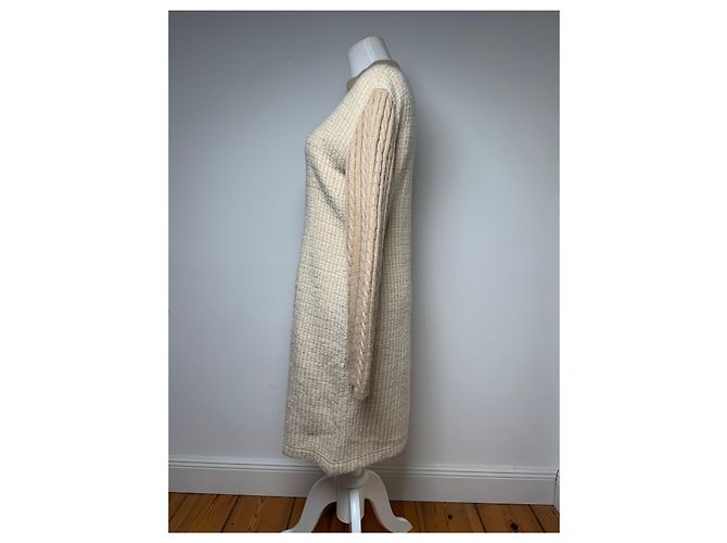 Vintage Courreges Paris Wool Dress 38/M Beige Brown - view 2
