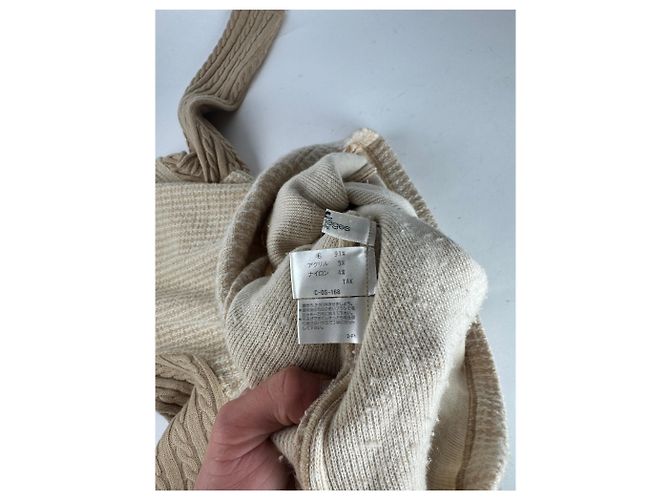 Vintage Courreges Paris Wool Dress 38/M Beige Brown - view 4
