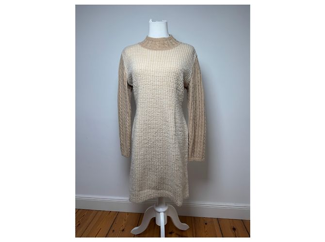 Vintage Courreges Paris Wool Dress 38/M Beige Brown - view 9