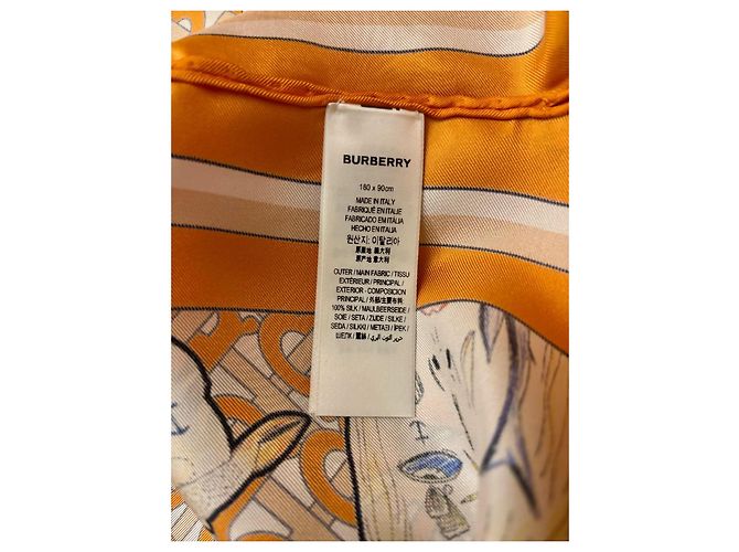 Poncho in seta multicolore Burberry - vista 4