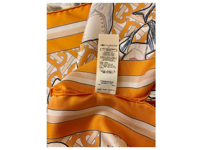 Poncho in seta multicolore Burberry - vista 5