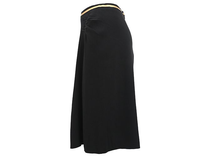 Prada Midi-Rock aus schwarzer Viskose mit Raffung - Ansicht 2