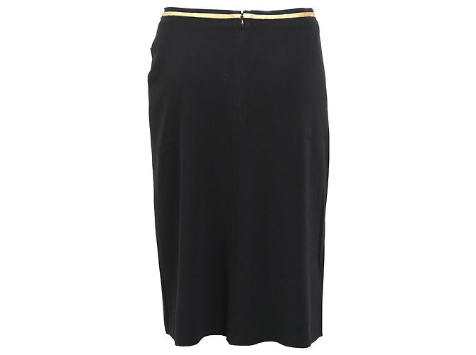 Prada Midi-Rock aus schwarzer Viskose mit Raffung - Ansicht 3