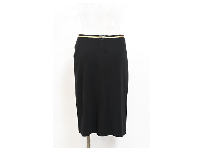 Prada Midi-Rock aus schwarzer Viskose mit Raffung - Ansicht 7