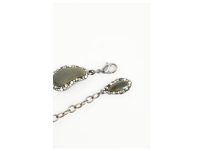 Armband aus grauem Metall mit Swarovski-Strass verziert - Ansicht 11