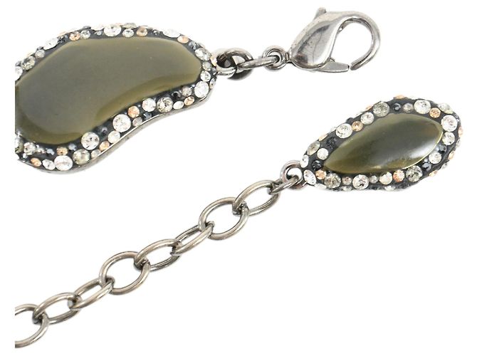 Armband aus grauem Metall mit Swarovski-Strass verziert - Ansicht 5