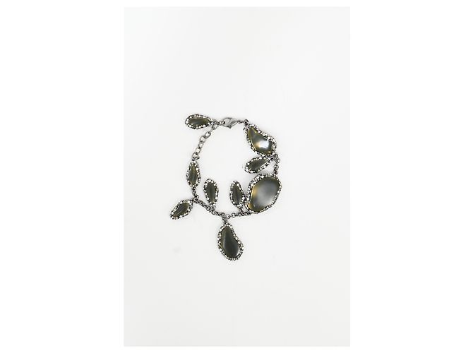Armband aus grauem Metall mit Swarovski-Strass verziert - Ansicht 7