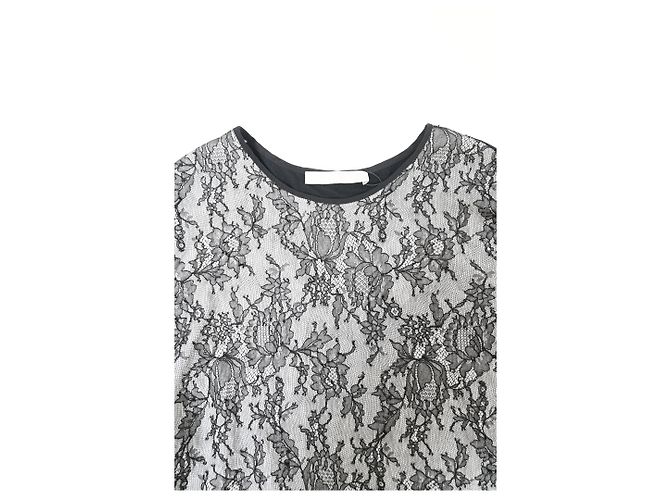 Camiseta de algodón negro con detalles de encaje Jason Wu - vista 10