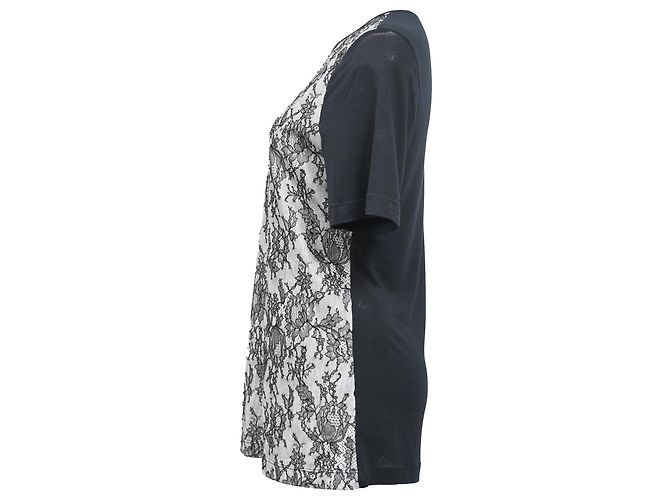 Camiseta de algodón negro con detalles de encaje Jason Wu - vista 2