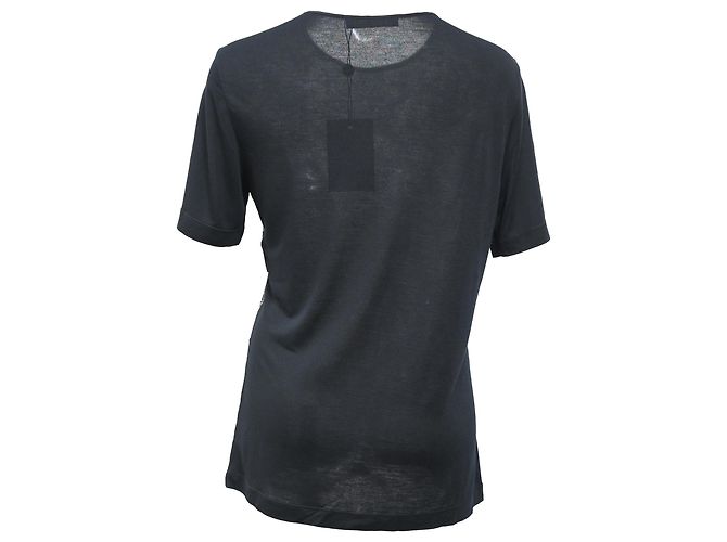 Camiseta de algodón negro con detalles de encaje Jason Wu - vista 3