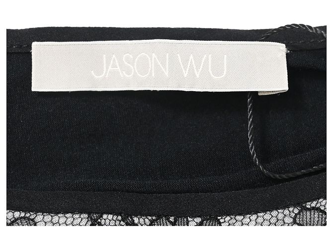 Camiseta de algodón negro con detalles de encaje Jason Wu - vista 4