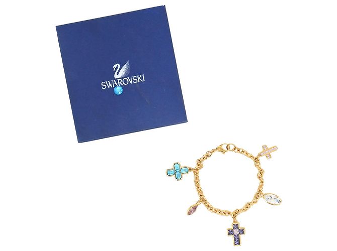 Swarovski Cross Charmed Bracelet in Gold Metal Golden - view 6