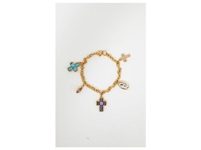 Swarovski Cross Charmed Bracelet in Gold Metal Golden - view 7