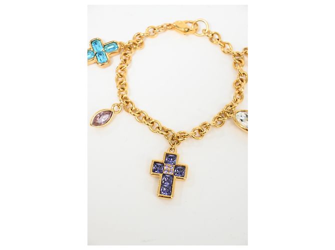 Swarovski Cross Charmed Bracelet in Gold Metal Golden - view 8