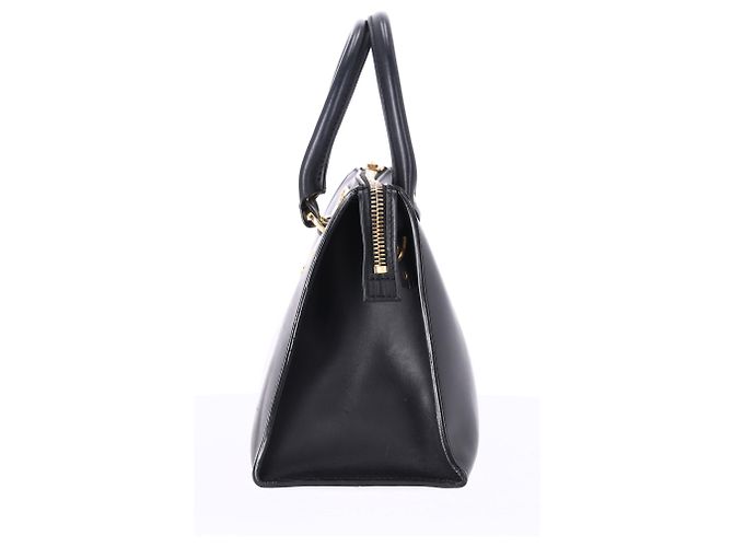 Borsa a mano Sophie Hulme Saddle Albion Box Tote in pelle nera - vista 10