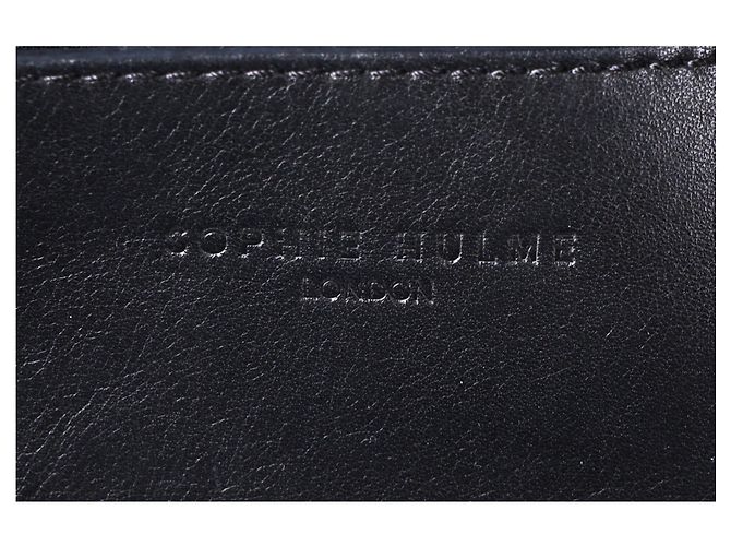 Borsa a mano Sophie Hulme Saddle Albion Box Tote in pelle nera - vista 14