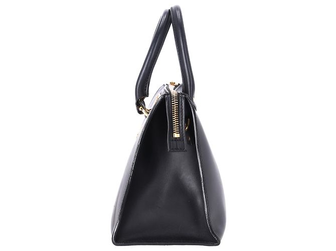 Borsa a mano Sophie Hulme Saddle Albion Box Tote in pelle nera - vista 2