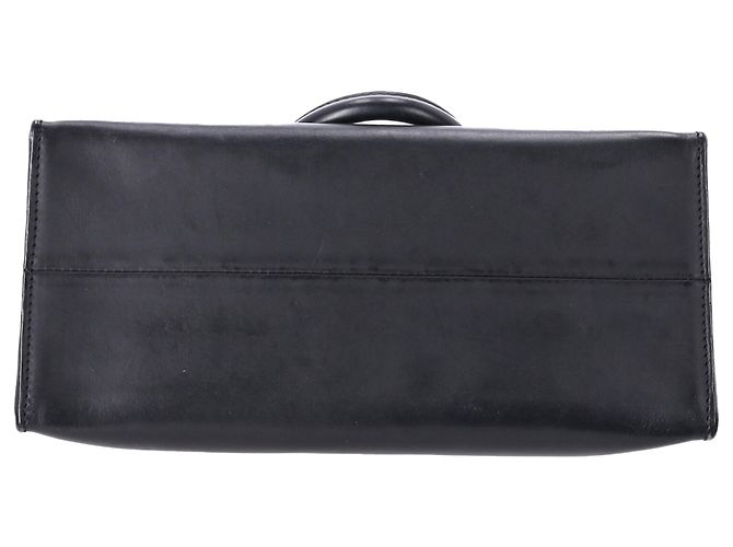 Borsa a mano Sophie Hulme Saddle Albion Box Tote in pelle nera - vista 5