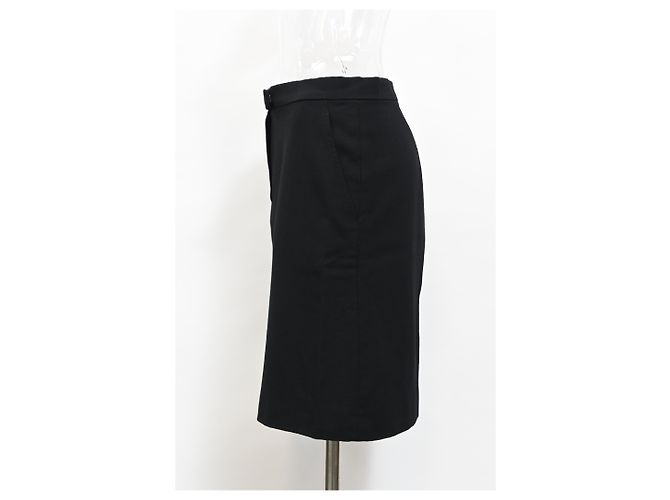 Minifalda de talle alto Ann Demeulemeester en lana negra - vista 6