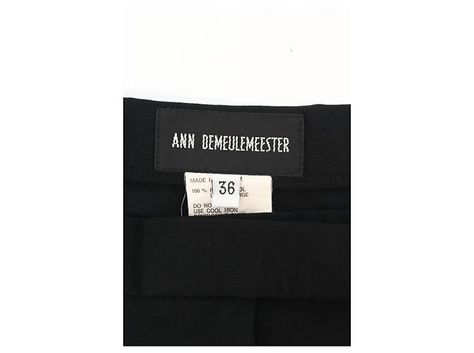 Minifalda de talle alto Ann Demeulemeester en lana negra - vista 8